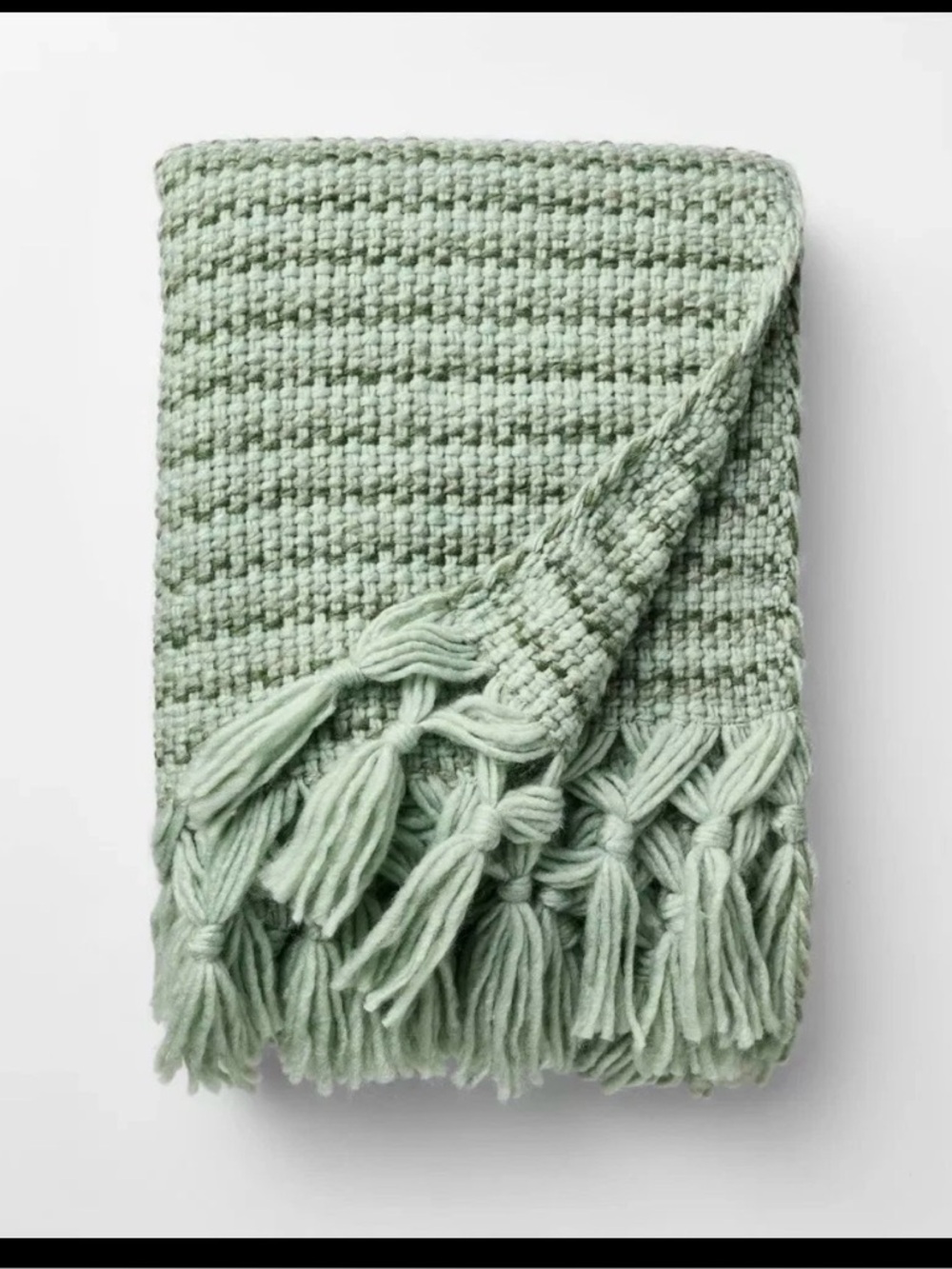 Soft Waffle Knit Throw Blanket in Sage Green - Picture 1 of 4